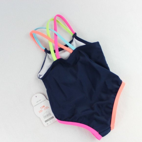 Wonder Nation One Piece Swimsuit Baby Girl 12M - Picture 5 of 7